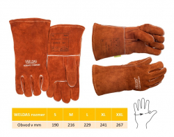 Zváračské rukavice WELDAS hnedé