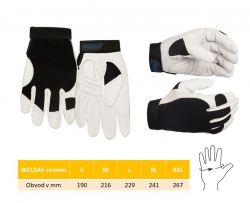 Pracovné rukavice WELDAS pre mechanikov / biele